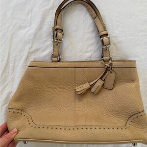 Vintage 2000s COACH Hampton’s Pebble Leather Tote - Camel Tan #5055 Rare Y2K